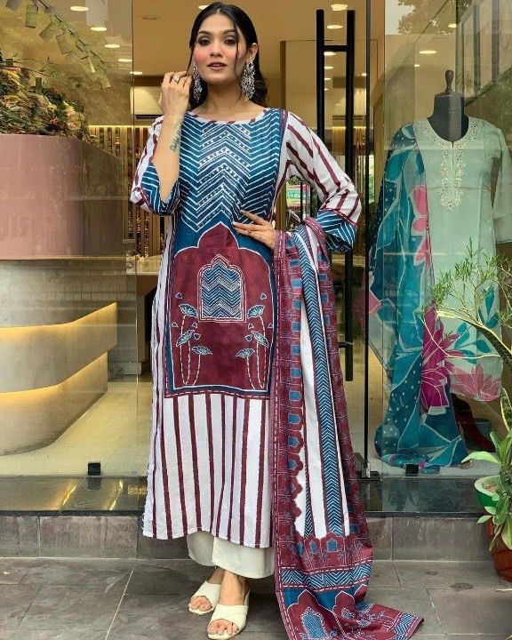 DC G59 Muslin Digital Printed Kurti With Bottom Dupatta Wholesale Price In Surat